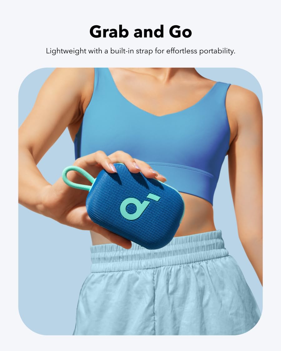 soundcore Select 4 Go Bluetooth Shower Speaker by Anker, IP67 Waterproof/Dustproof, Portable Wireless Speaker, 20H Playtime, Floatable, Powerful