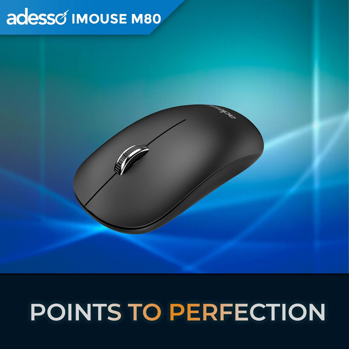 Adesso Wireless 2.4GHz Optical Desktop Mouse Ambidextrous