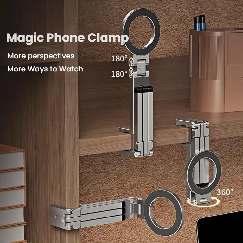 Magnetic Pocket Tripod for MagSafe,Foldable Multifunctional Airplane Phone Holder, Desk Stand,Portable Handheld Travel Photography Stand,with