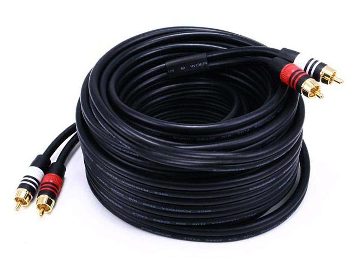 Monoprice 102864 6' Premium 2 RCA Plug to 2 RCA Plug 22AWG Cable - Black