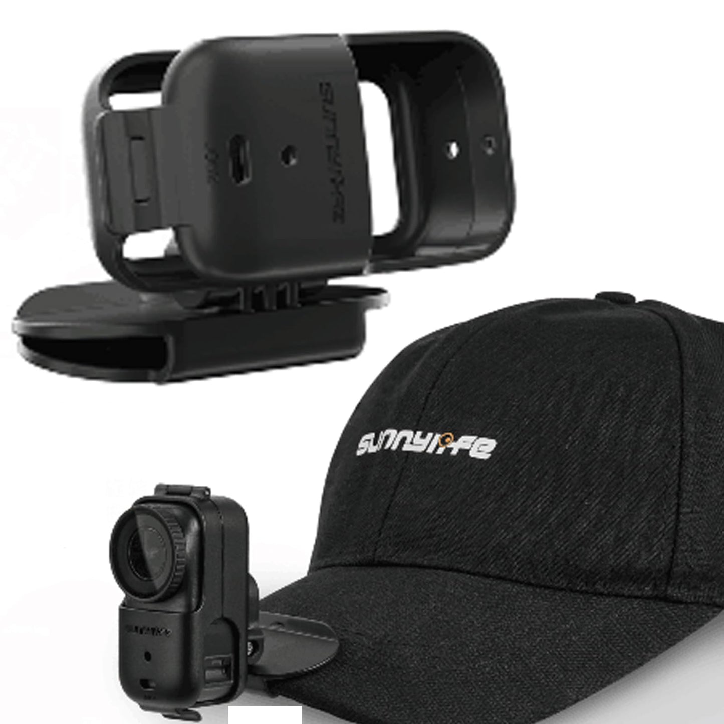 Honlyn Hat Clip Mount for DJI Osmo Nano, 360° Adjustable Clamp,Protective Fixed Frame Baseball Cap Clip Mount, Camera POV Hands Free Shooting Bracket
