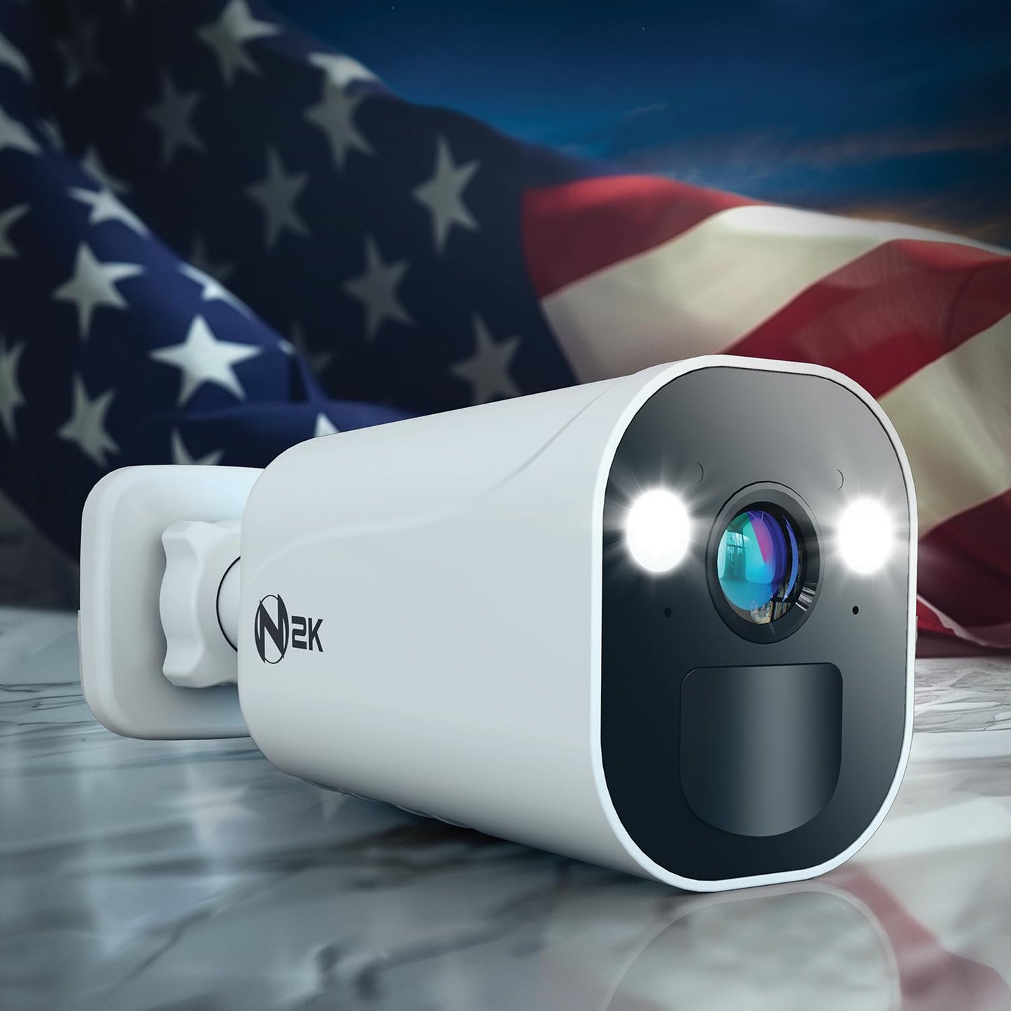 Night Owl 8 Channel Wi-Fi Video Home Security Hub with (4) Battery-Powered Wi-Fi 2K HD Indoor/Outdoor Spotlight Cameras with 2-Way Audio and 64GB