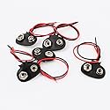 uxcell 5 Pcs Dual Wires 9V Batteries Clip Connectors Battery Holder Buckle