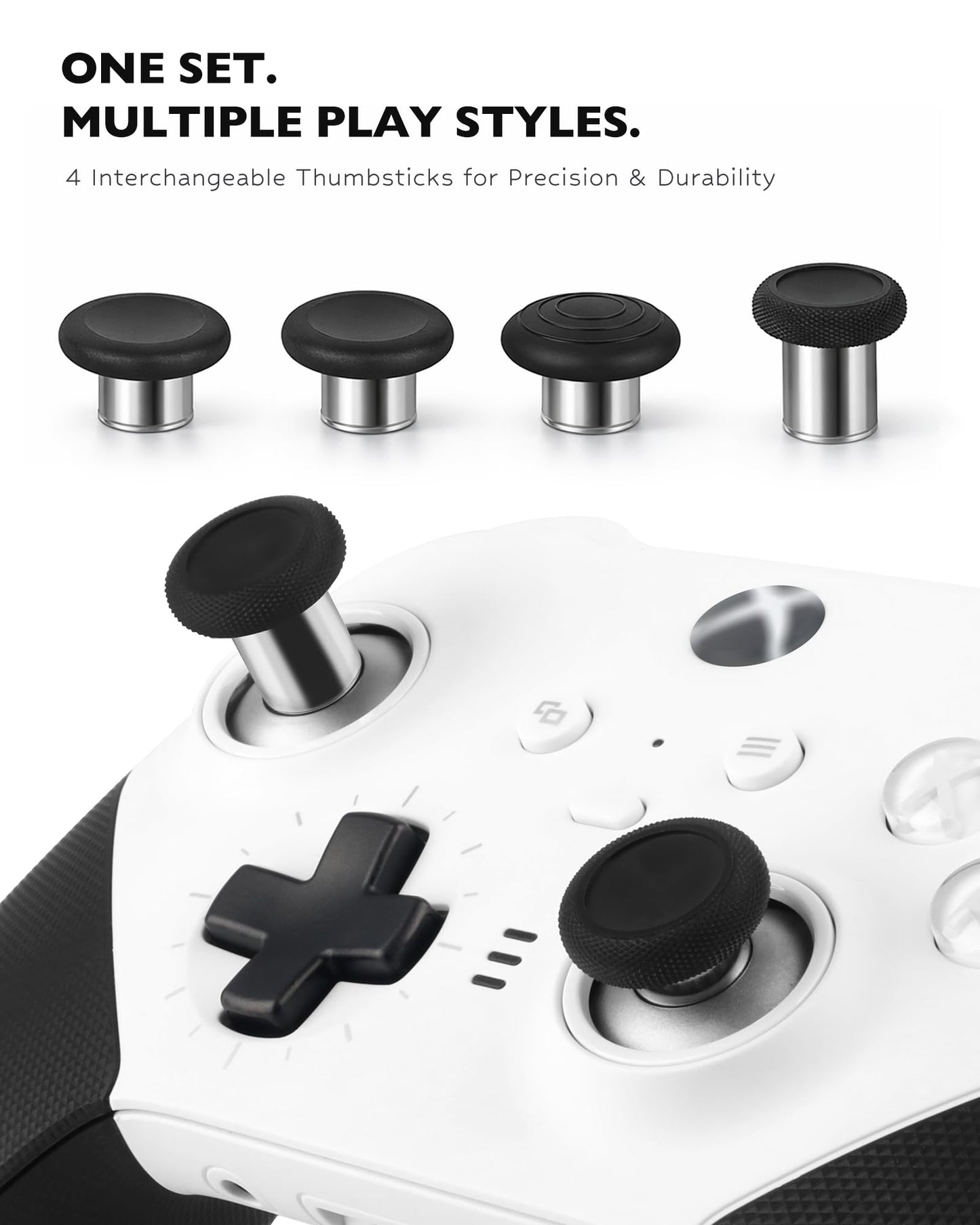 Metal Replacement Thumbsticks for Xbox Elite Controller Series 2 Core, Component Pack Includes 4 Swap Magnetic Joysticks, 4 Paddles, 1 Standard