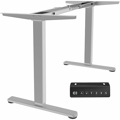 VIVO Heavy Duty Dual Motor Electric Sit Stand Desk Frame, 220 lbs Capacity up to 85" x 43" Tops, Memory Controller Height Adjustable Frame Only, Gray