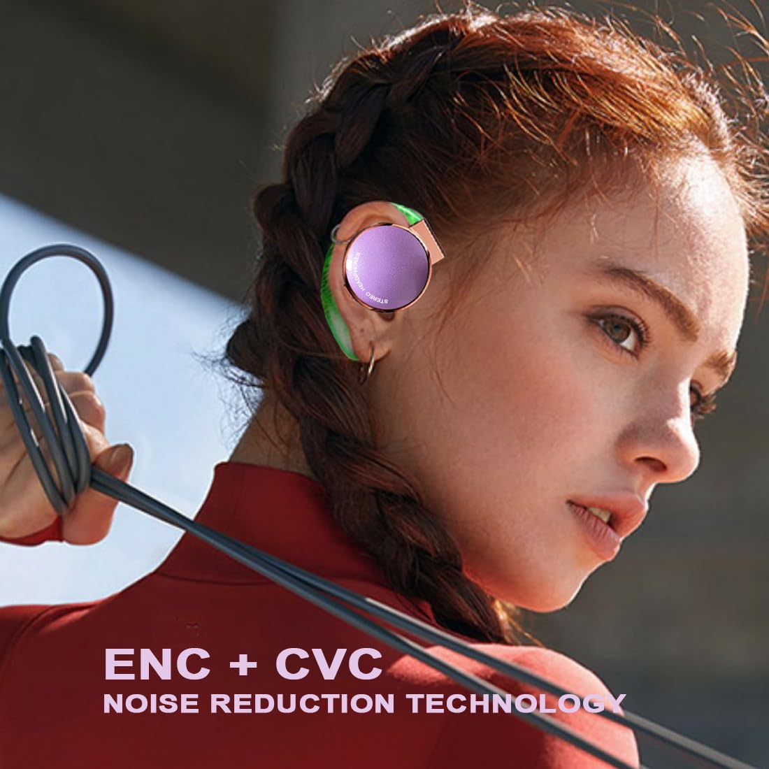 BEVCEFCC Open Earbuds Wireless Bluetooth 5.3 Over Ear Earbuds Wireless Headphones with Earhooks Headset Clip on Earphones Bluetooth Earphones for Home