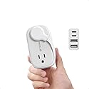 TROND Flat Plug Power Strip: 3.3ft Wrapped Short Extension Cord with 4 Outlets, 4 USB Ports, Small Charging Station, Travel Home Office Cruise Ship