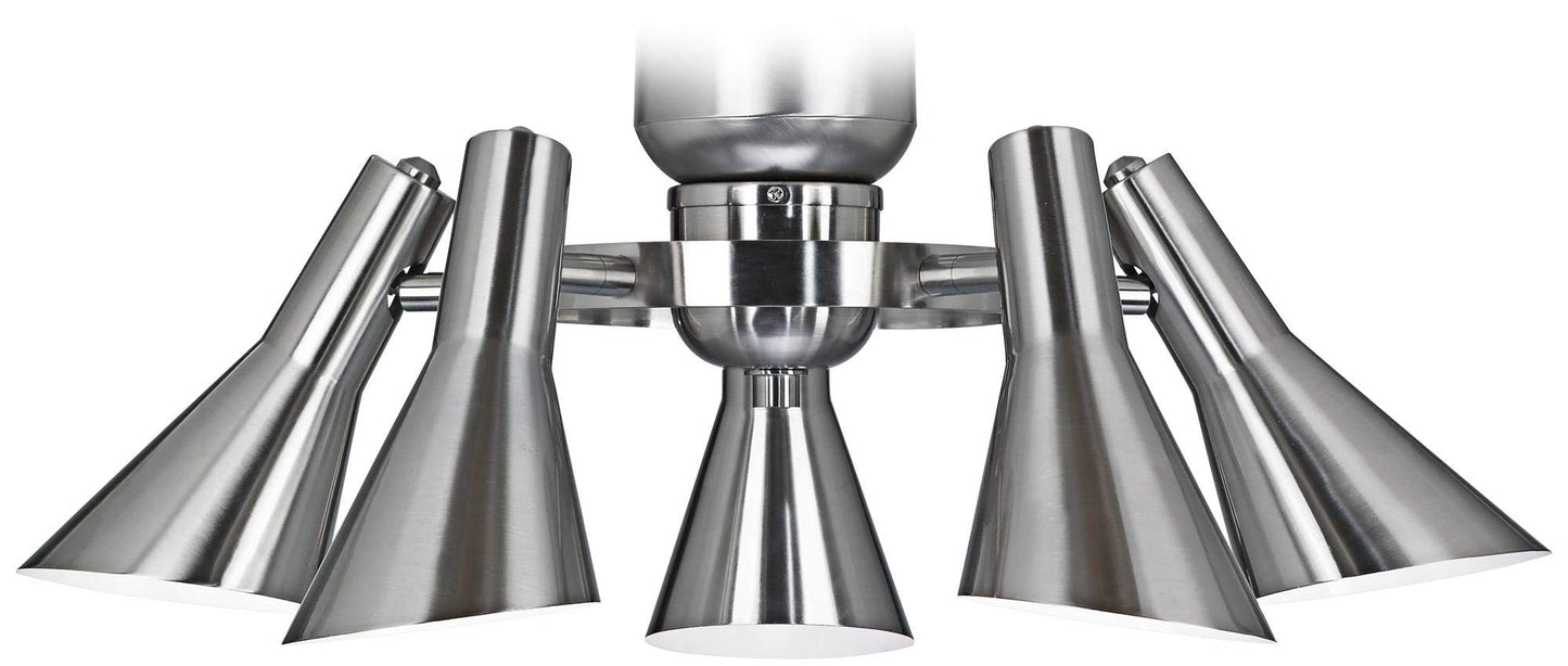 Retro Brushed Nickel 5-Light LED Ceiling Fan Light Kit
