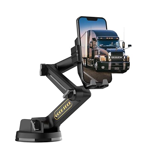 WUITIN Truck Phone Holder Mount,Car Phone Holder,Dashboard Windshield Phone Holder 16.9 inch Long Arm,Super Suction Cup Compatible with Pickup