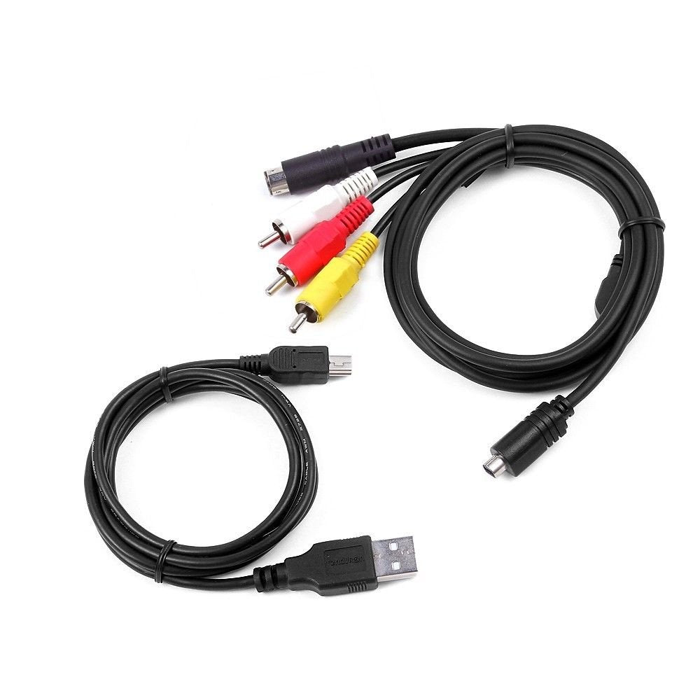 MaxLLTo AV A/V TV Video + USB Data SYNC Cable for Sony Camcorder Handycam DCR-SX34/E/R/L