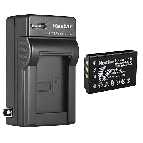 Kastar 1-Pack Battery and AC Wall Charger Replacement for Minolta NP-120 Battery, Minolta MN80NV, MN88NV, MN90NV, MN200NV, MN220NV 1080p Full HD