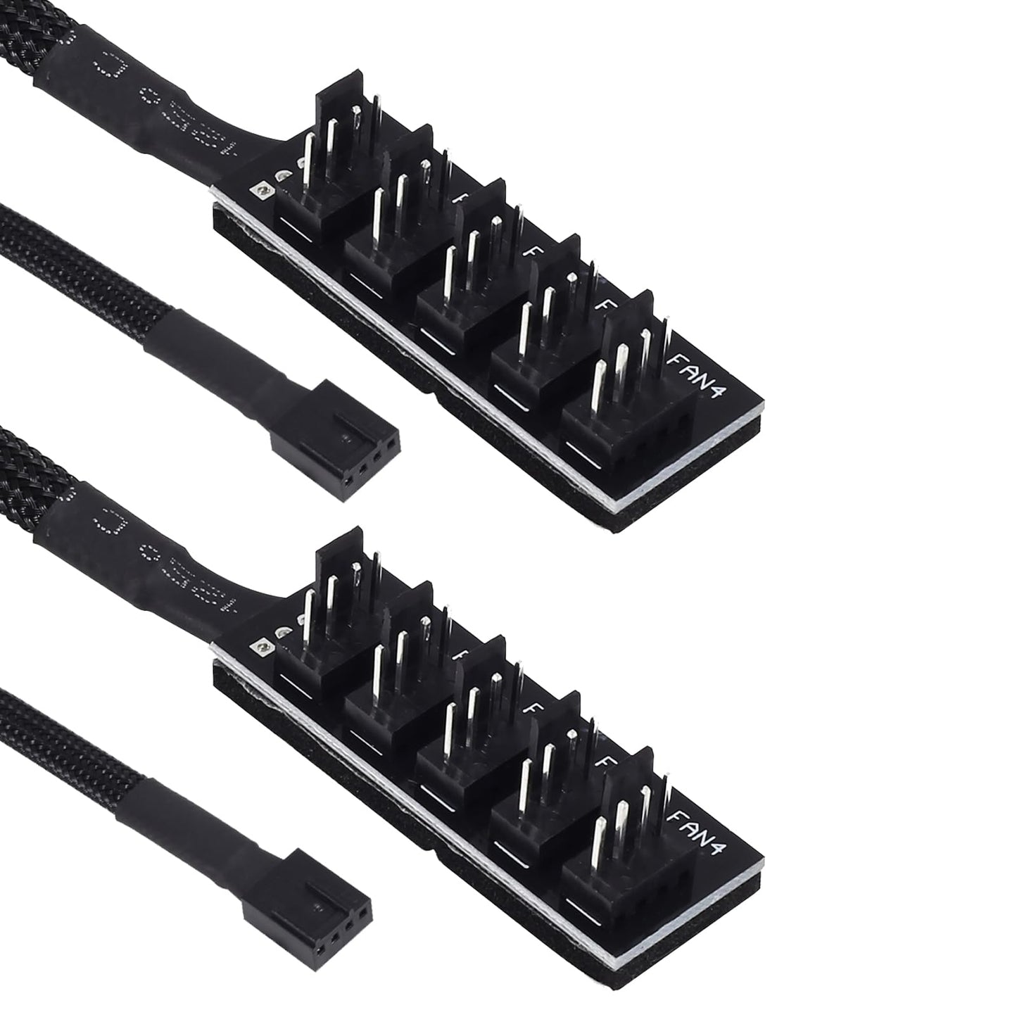 DIANN 2pcs PWM Fan Splitter Extension Cable 1 to 5 Computer Splitter Compatible With 3 & 4 Pin PC Cooling Fans