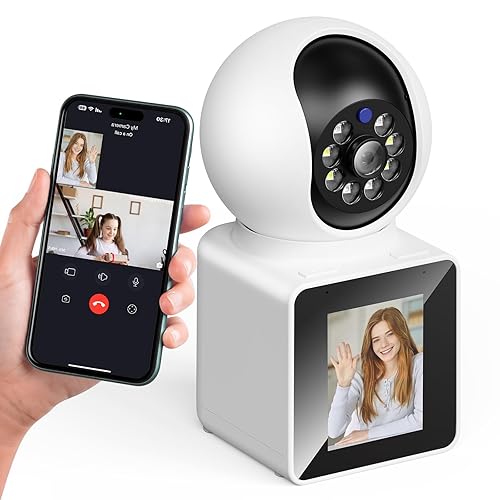 NAZRIO Home Two Way Video Camera, 2.4" Indoor 2K Cameras for Baby & Elderly Care, Pet/Dog/Cat Cam, AI Siren Security, Night Vision, Phone App, 2.4Ghz