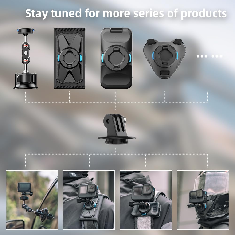 SUREWO Magnetic Suction Cup Camera Mount for Car,Camera Suction Cup Mount with Ball Head Magic Arm Compatible with Go pro Hero 13,12,11,10,9,8,7,6,5