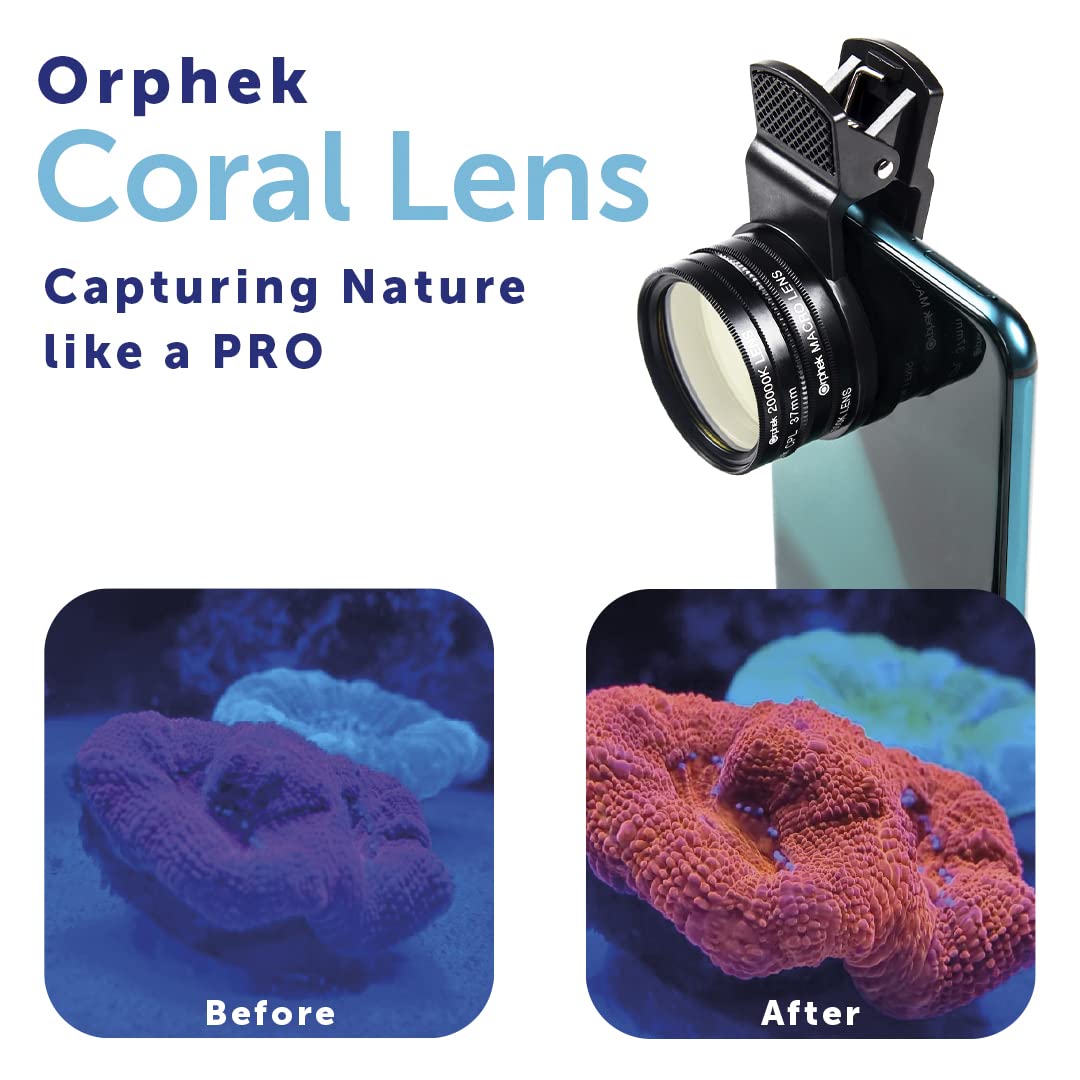 Orphek Extra Wide Coral Lens - Kit for DSRL 52mm and All Smartphones - 4 Included: Macro, CPL 52mm Polarized, 15,000k Orange, 20,000k Yellow - Lens