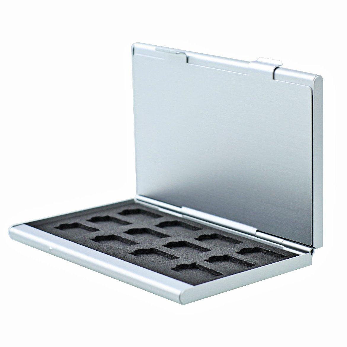 Foto&Tech Silver Aluminum Memory Card Carrying Case 24 Slots Compatible with Micro SDHC Card Lexar SanDIsk Kingston Sony Samsung