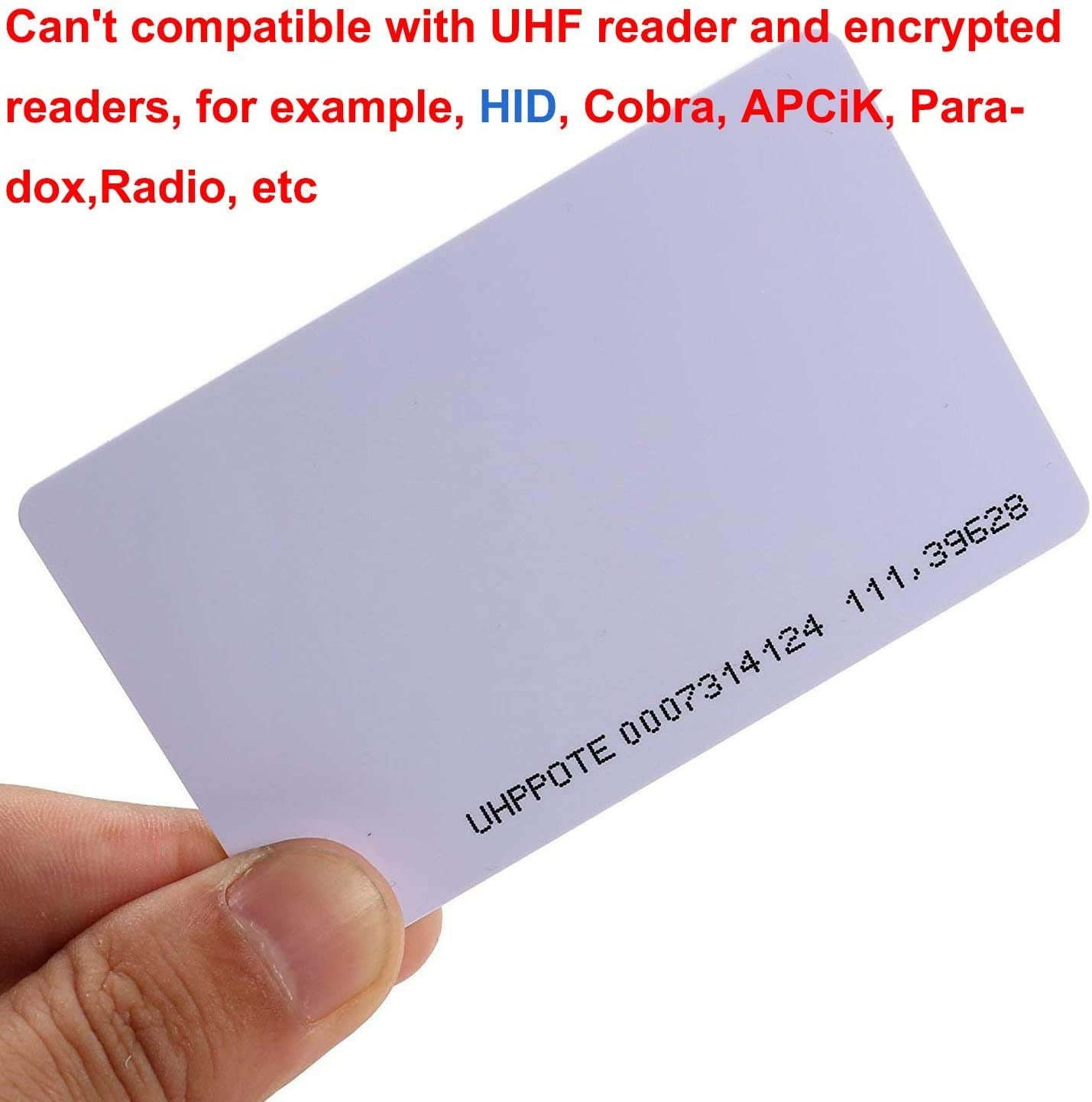 UHPPOTE Contactless 125kHz RFID Proximity Smart Card 0.8mm Thick for Access Control System & Time Attandance (Read only, 100 Pack)