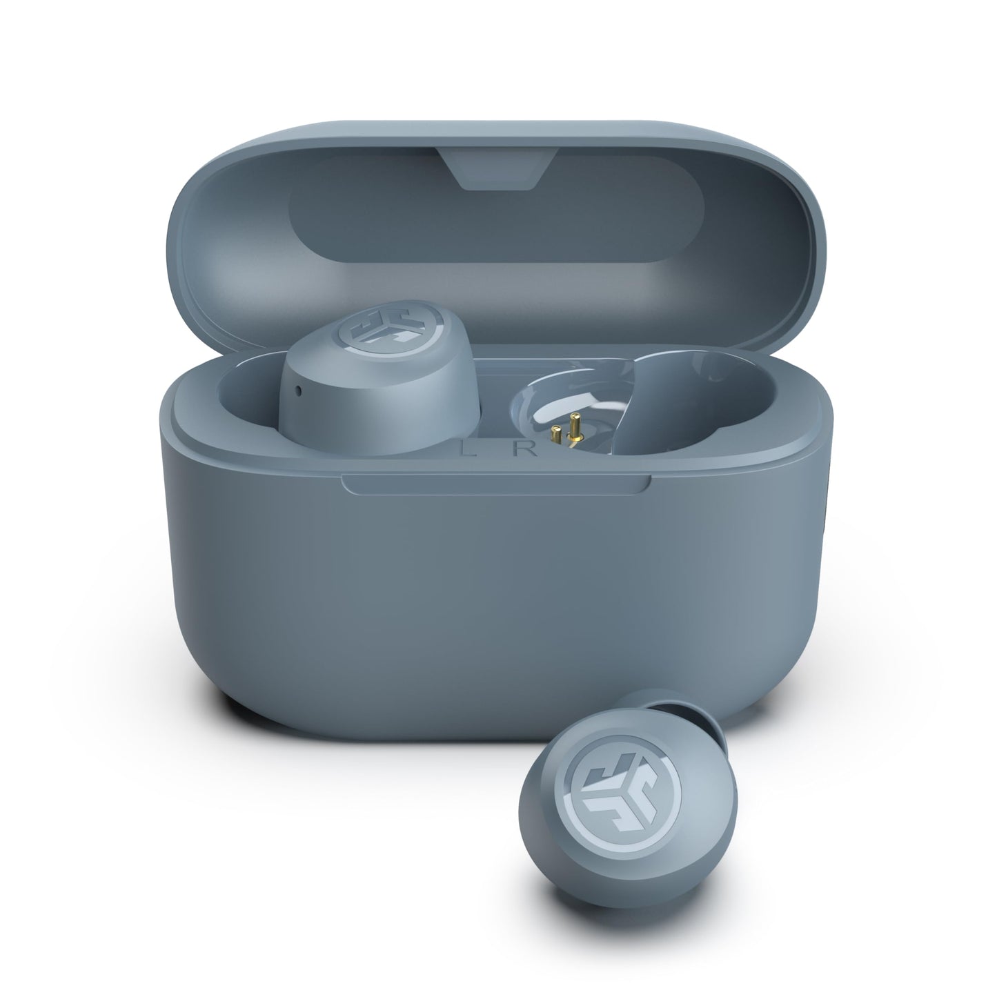 JLab Go Air Pop+ True Wireless Earbuds, Bluetooth Earbuds with Microphone, USB-C Charging Case, Dual Connect, EQ3 Sound, Slate