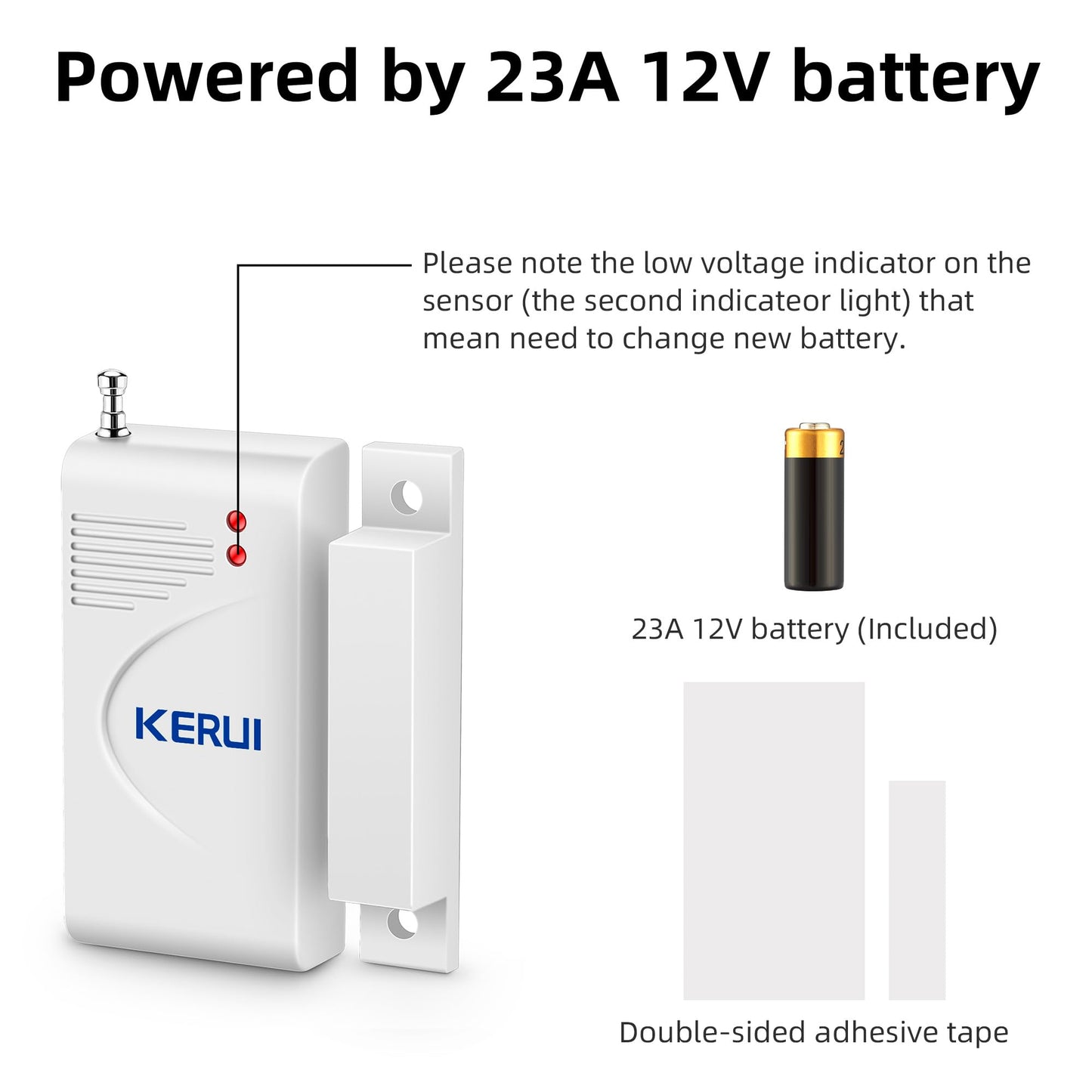 KERUI Standalone Home Office Shop Security Alarm System Kit,Wireless Loud Indoor/Outdoor Weatherproof Siren Horn with Remote Control and Door Contact