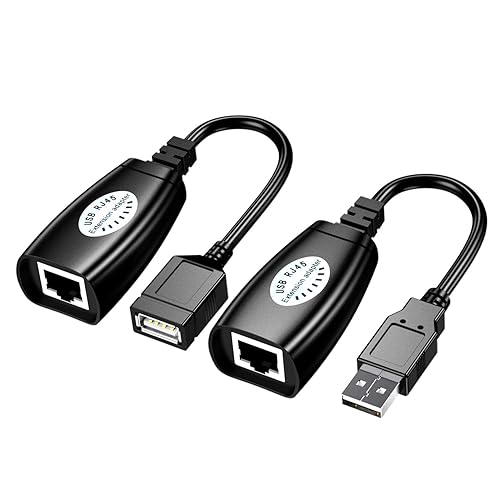 SMAKNÂ USB Over Cat5/5e/6 Extension Cable RJ45 Adapter Set