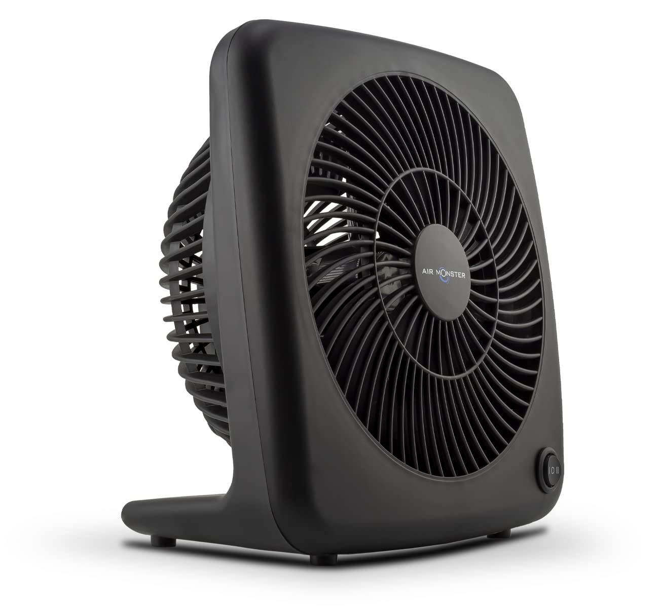 Air Monster 7 Inch Room Fan, Small Fan, Table Fan, Matte Black, 2 Speed