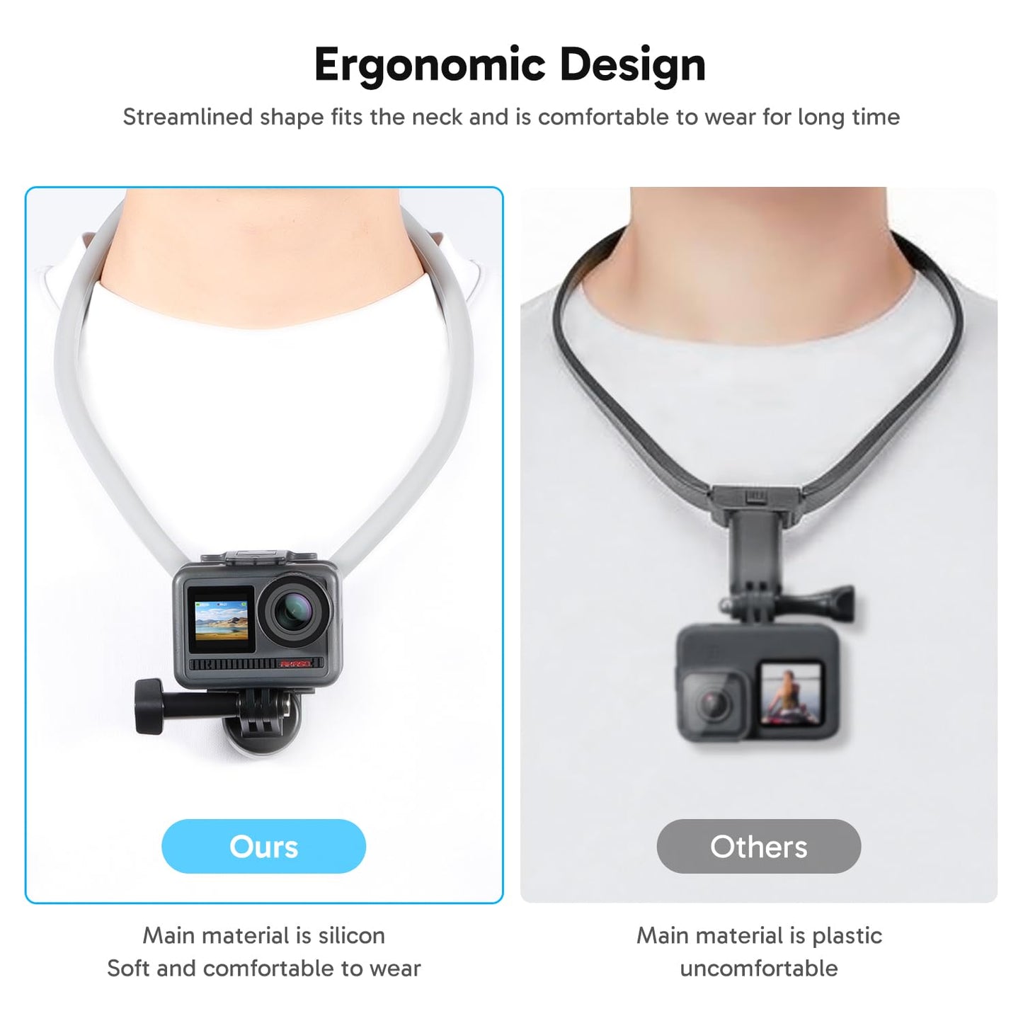 AKASO Magnetic Neck Mount Holder, Vlog Action Camera Accessories Compatible with GoPro Hero12/11/10/ 9/Max EK7000/Brave 4//DJI Osmo Action/Smart Phone