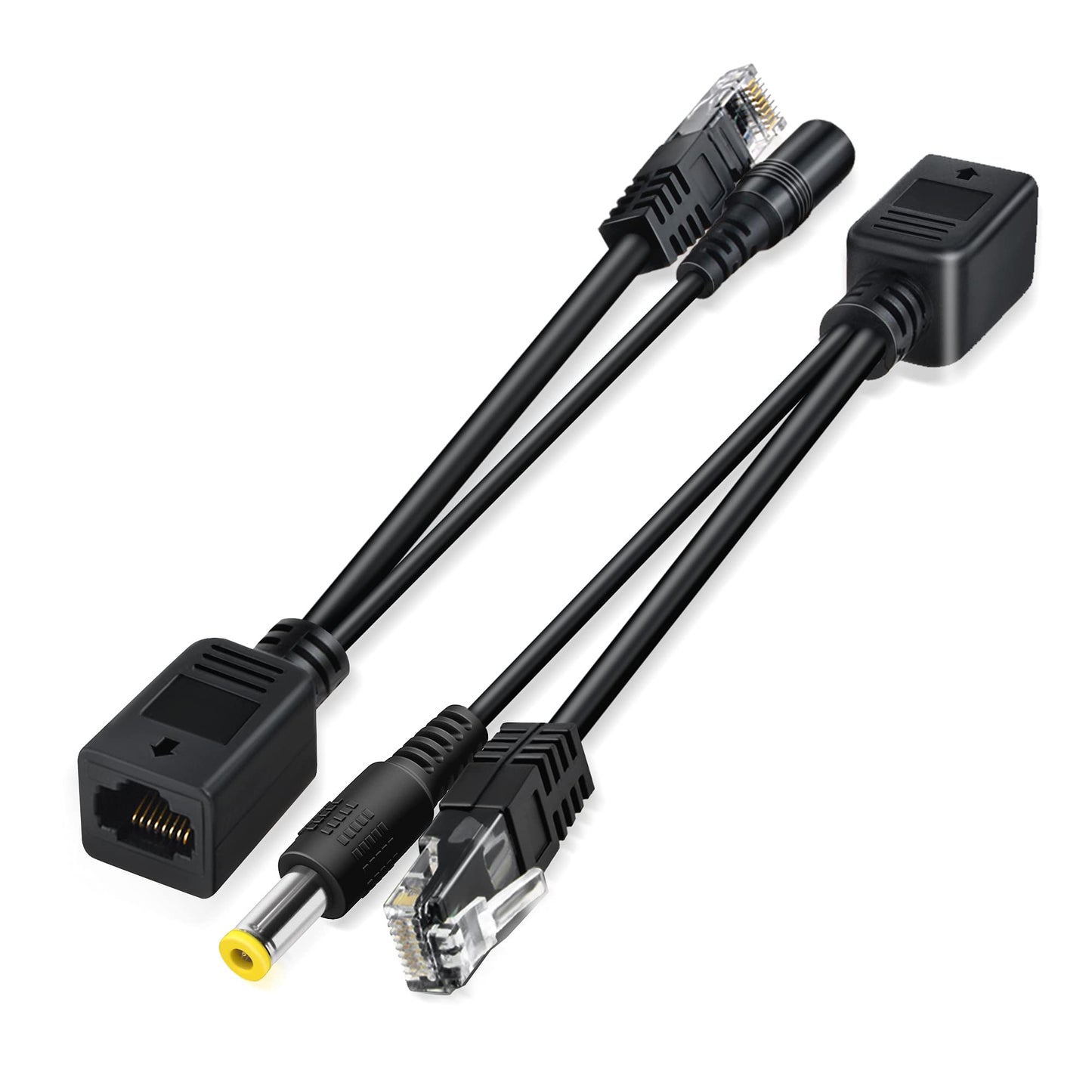 PwrON Passive PoE Injector and PoE Splitter Kit with 5.5x2.1 mm DC Connector Adaptor Connector RJ45 for Non-POE Switch and Non-POE Device