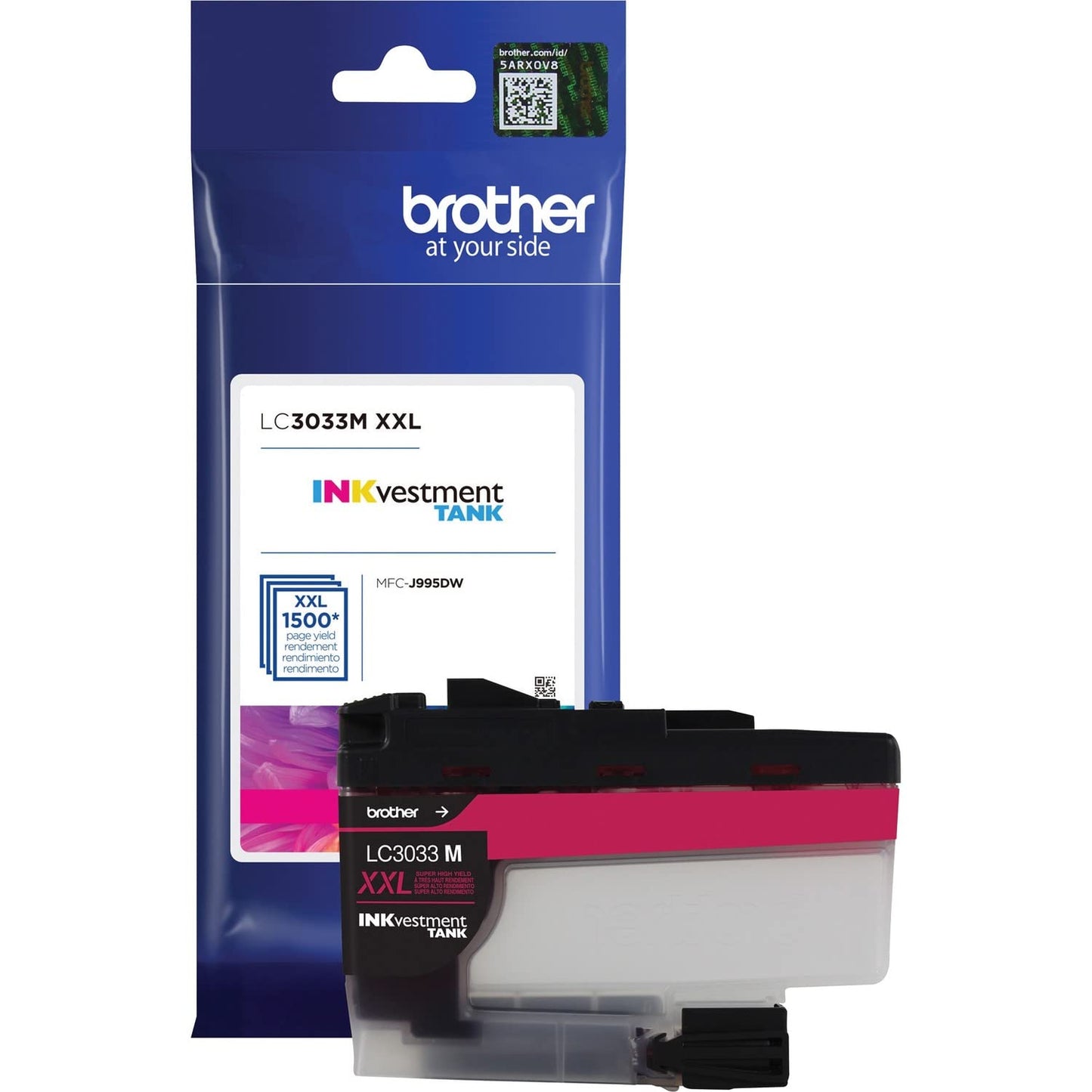 Brother Genuine LC3033M, Single Pack Super High-Yield Magenta INKvestment Tank Ink Cartridge, Page Yield Up to 1,500 Pages, LC3033, Amazon Dash