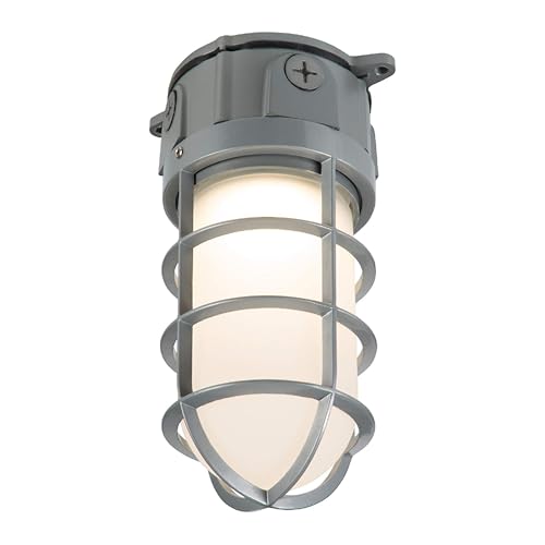 HALO All Pro VT1730 All-Pro Gray Outdoor Integrated Vapor Tight Wall or Ceiling Mount LED Flood Light, White