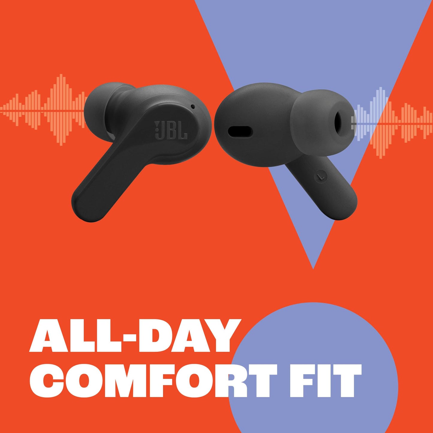 JBL Vibe Beam - True Wireless JBL Deep Bass Sound Earbuds, Bluetooth 5.2, Water & Dust Resistant, Hands-free call with VoiceAware, Up to 32 hours