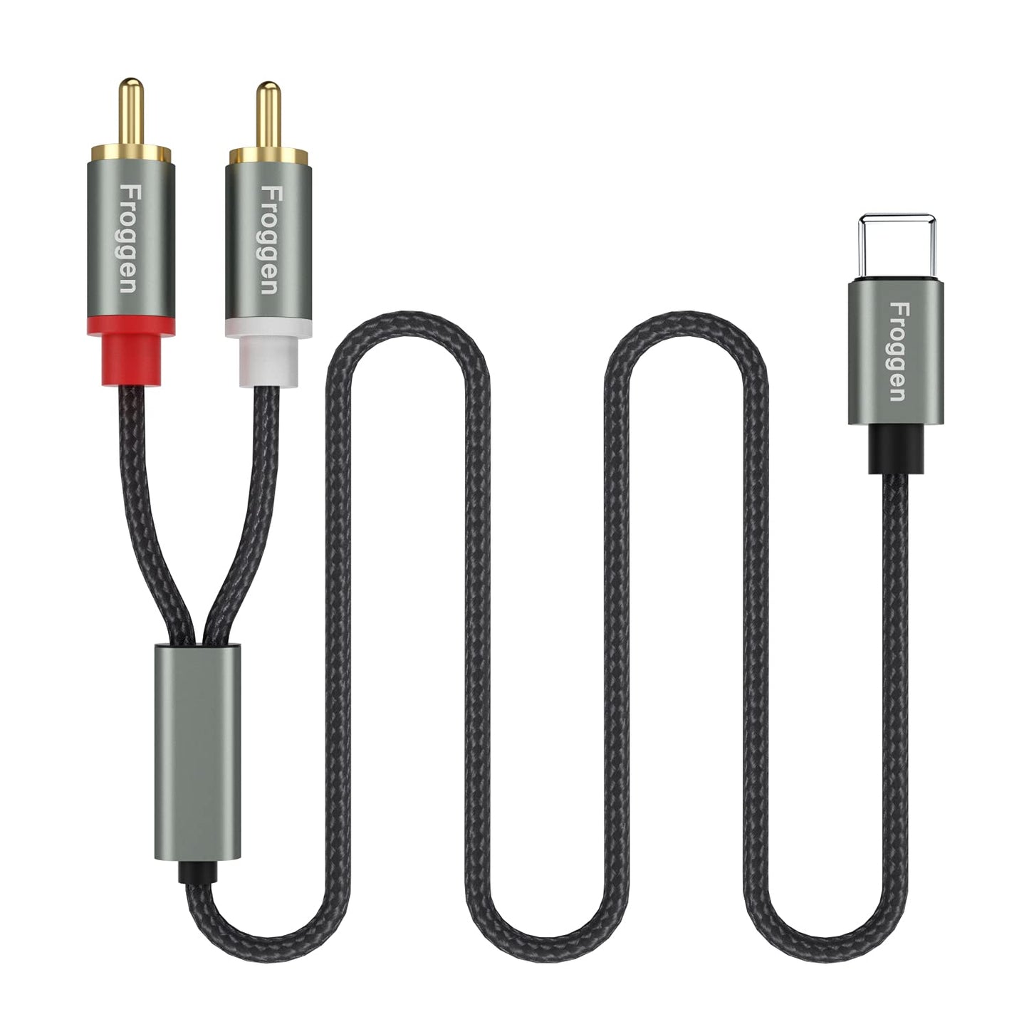Froggen Lightning to RCA Cable 2 Male RCA Stereo Audio Auxiliary Cable Adapter, Compatible with iPhone for Power Amplifier, Car, Home Theater, Speaker