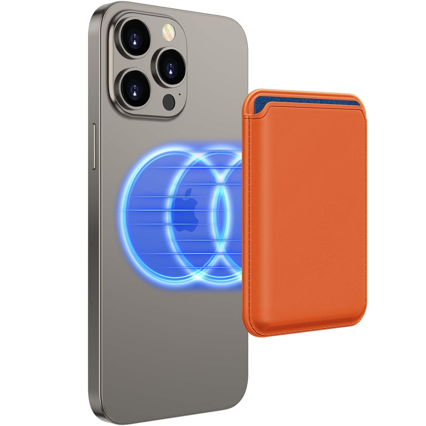 Homstect Upgraded Wallet, Magnetic Phone Wallet -Orange