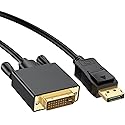 Znoogrn DisplayPort to DVI Display Cable 6FT, DisplayPort to DVI Adapter Male to Male Cord Cable for TV, Dell, HP, Projector, Monitor and Other