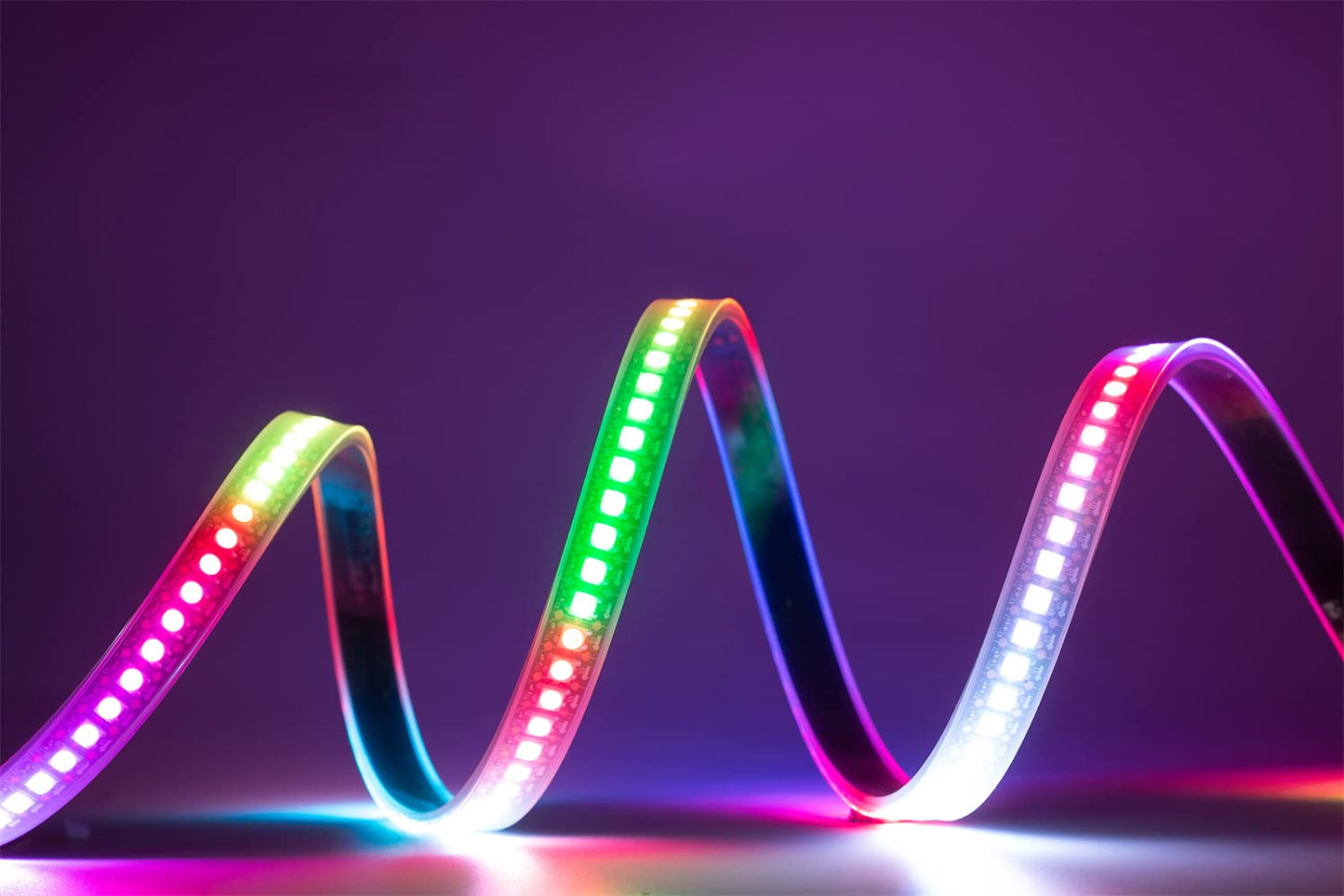 WS2812B LED Strip Individual Addressable Light 144Pixels/m SMD 5050 RGB Pixel Strip DC5V 3.2FT 144LEDS Waterproof IP67 White PCB