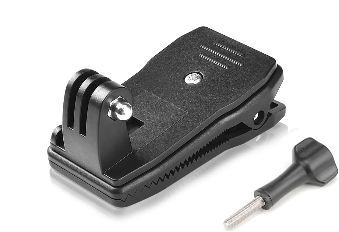 Anti-Slide 360° Rotary Action Cam Sports Camera Quick Clip Backpack Strap Mount Clamp Holder for GoPro DJI OSMO Travel Vlogging