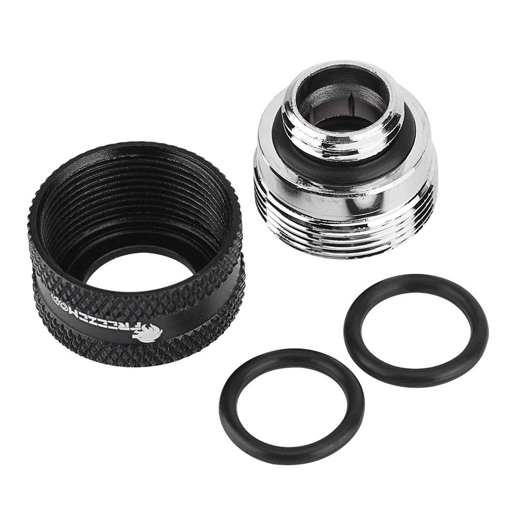 PC Water Cooling Brass Tube Fitting Water Cooling Compression Fitting Suitable for 16mm Outer Diameter Tube(4pcs Black)