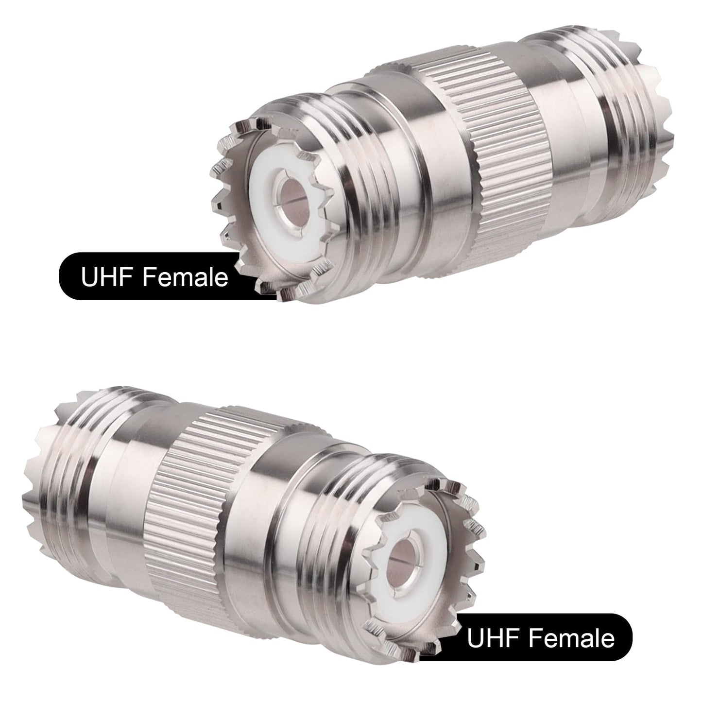 MOOKEERF 2 Pack UHF PL259 Connector Adapter UHF SO239 Female to Female Coaxial Cable Adapter PL-259 Female Connector