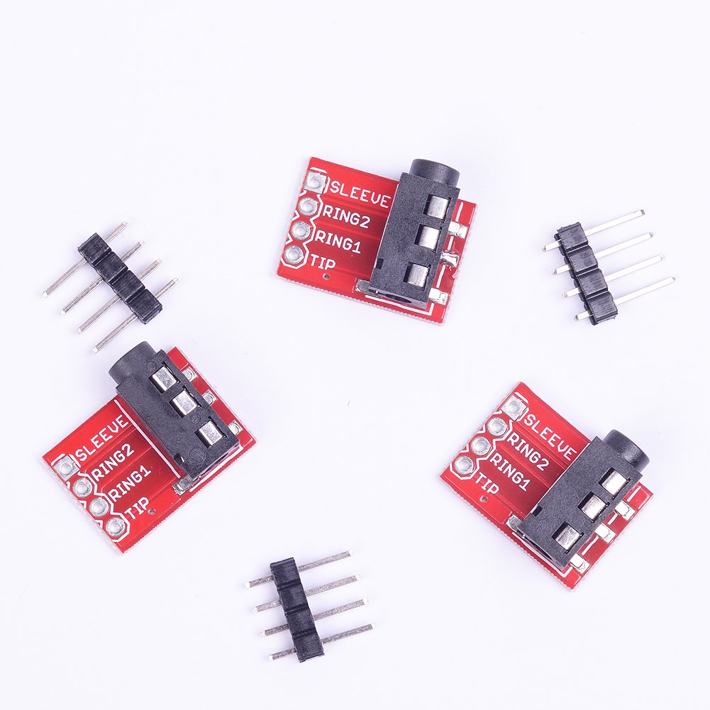 Cylewet 3Pcs TRRS 3.5mm Stereo Audio Jack Breakout Board Headphone Video MP3 Jack for Arduino (Pack of 3) CYT1031
