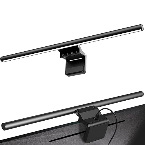 Monitor Light Bar 19.7”, No-Glare Asymmetric Screen Lamp, Auto-Dimming, CRI Ra97, 2700K-6500K & Stepless Dimming, Touch Control, Includes 5V/2A