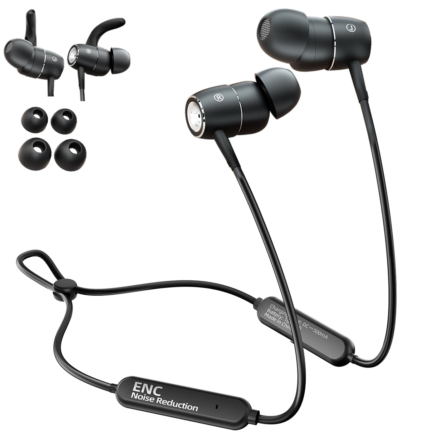 Neckband Earbuds Deep bass -ENC Noise-canceling,Magnetic Wireless Bluetooth Neckband Headphones In Ear Bass Boost with Mic call Noise Reduction,IPX4…