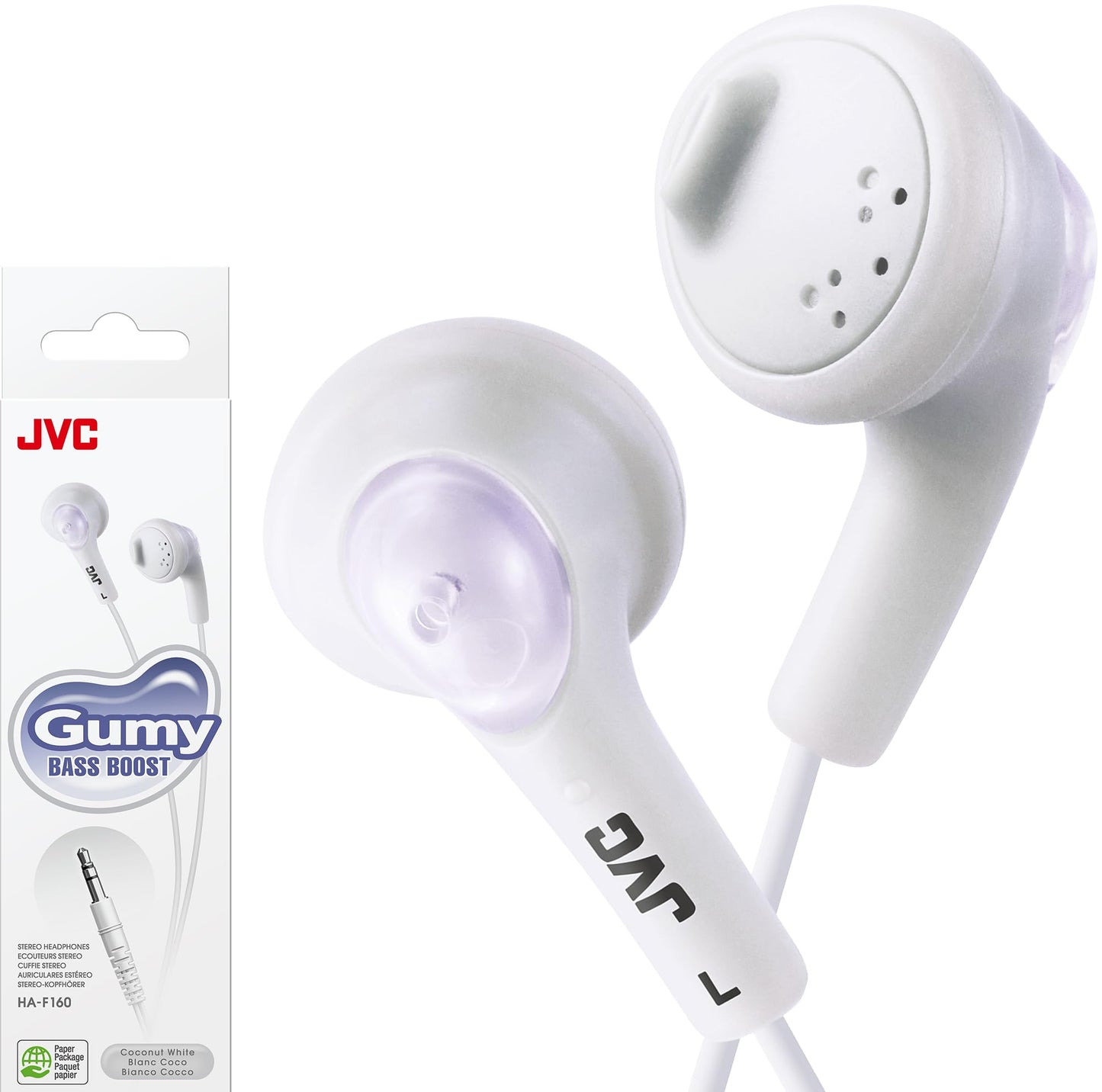 JVC HAF160W JVC HAF160W Gumy Ear Bud Headphone White