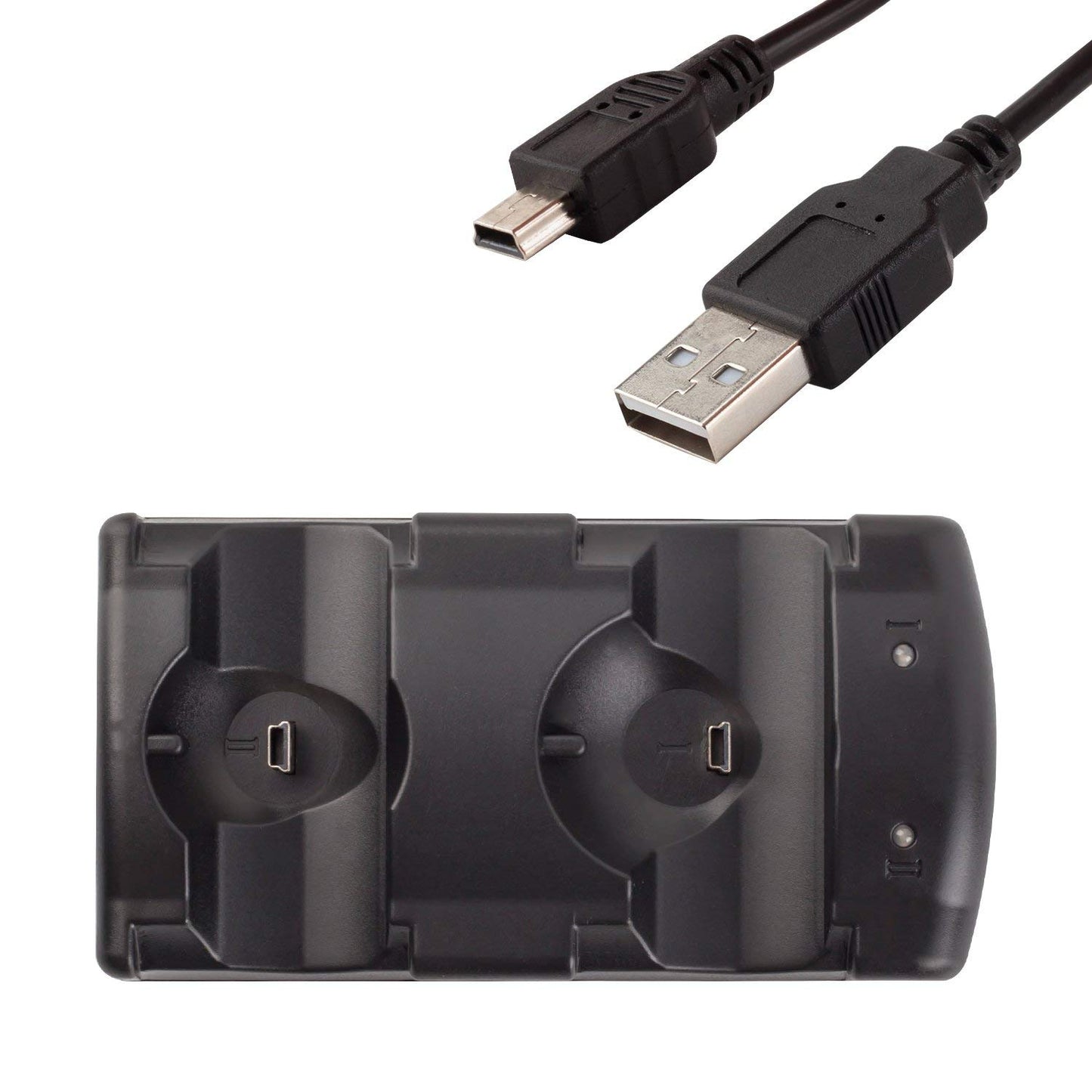 Charger Dock for PS3 PlayStation 3 Dual Controller Charger PS3/ Move Docking Charging Station with LED Light Indicator and USB Charging Cable