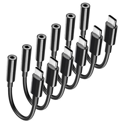 USB C to 3.5mm Headphone Jack Adapter Type C Audio Aux Cable Dongle Compatible with iPhone 16/15/15 Plus/15 Pro/15 Pro Max/iPad/Pixel, Samsung Galaxy