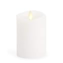 Luminara Flameless Pillar Candle, Small (4.5 inches, Unscented) Real-Flame Effect, Melted Edge, Real Wax, Smooth Finish, White, LED Battery-Powered