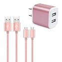 Wall Charger, Micro USB Cable, 2.1A Dual Port USB Wall Charger Cube Fast Charging Block with 2Pack 6ft Android Charging Cord for Samsung Galaxy S6 S7