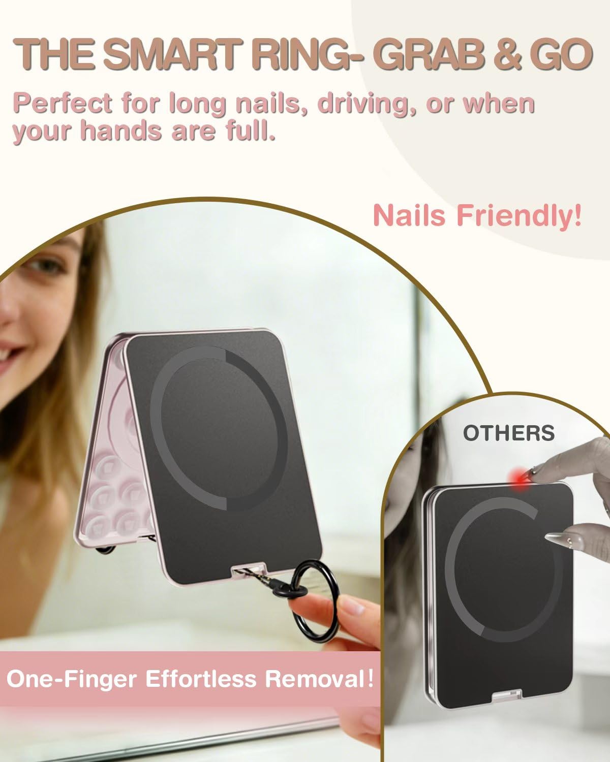 Sembo Magnetic Suction Phone Mount for MagSafe Case, Silicone Octo Cup Buddy Sticky Grip Holder for iPhone, Removable Hands-Free Selfie/Video