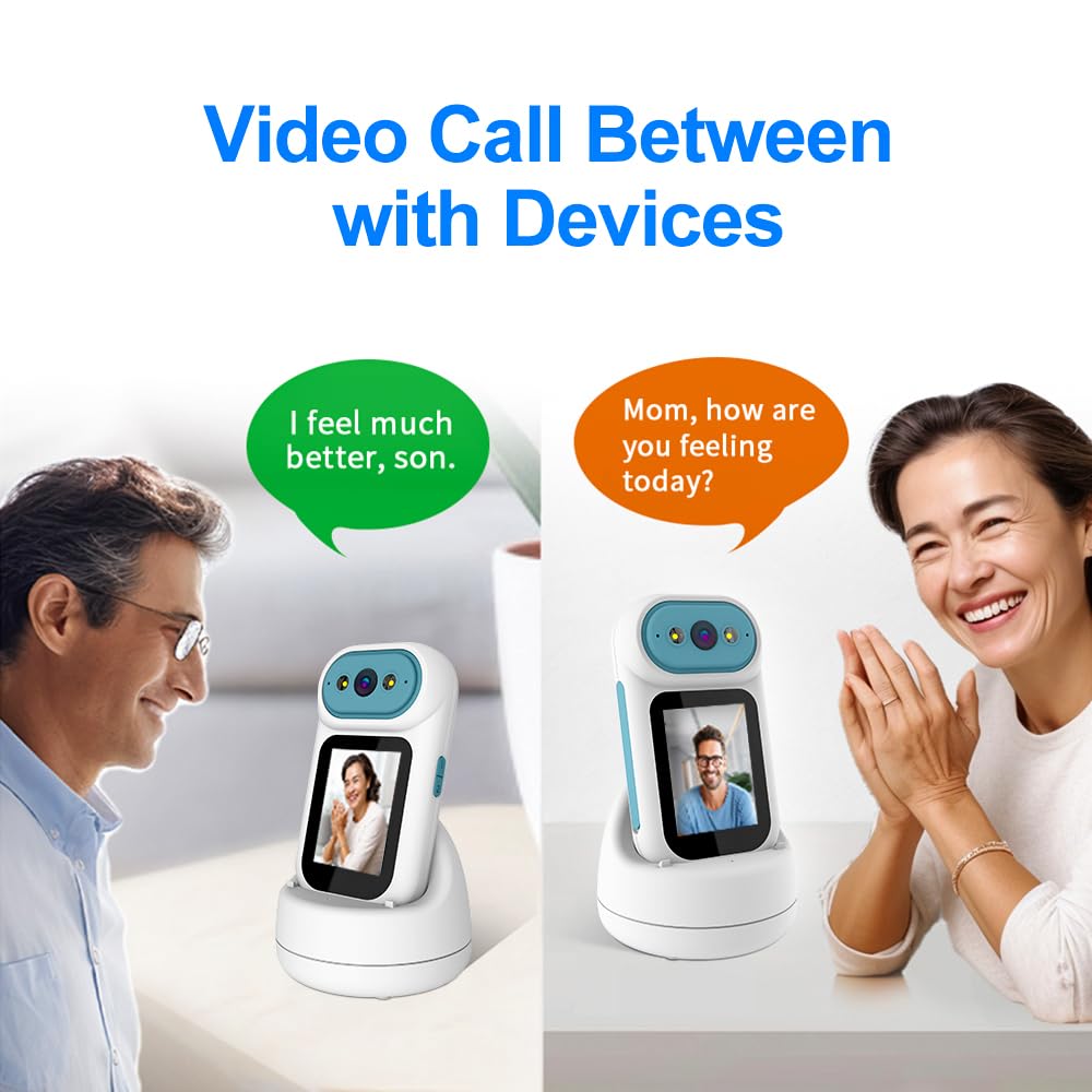 Video Calling Handheld Security Camera Indoor,Nanny Camera Baby Camera Pet Camera,2-Way Video Call 350°Pan Cameras for Home Security,Move