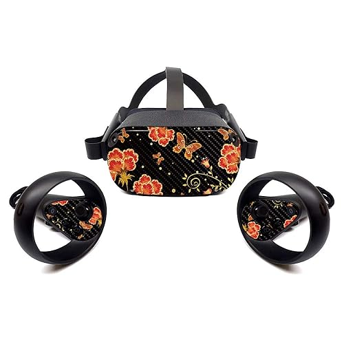 MightySkins Carbon Fiber Skin for Oculus Quest - Flower Dream | Protective, Durable Textured Carbon Fiber Finish | Easy to Apply, Remove, and Change