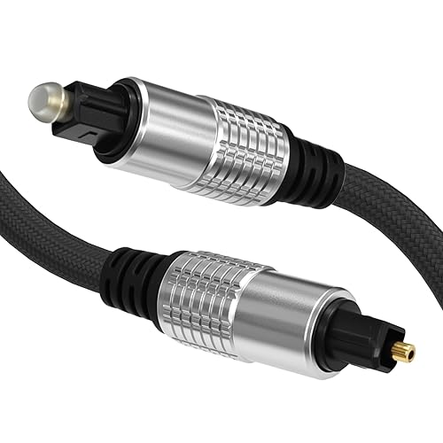 Cyberguys! Optical Audio Cable, Digital Optical Cable with Toslink Connectors, Braided Digital Audio Cables for Soundbar, TV, Receiver, Speaker, Xbox