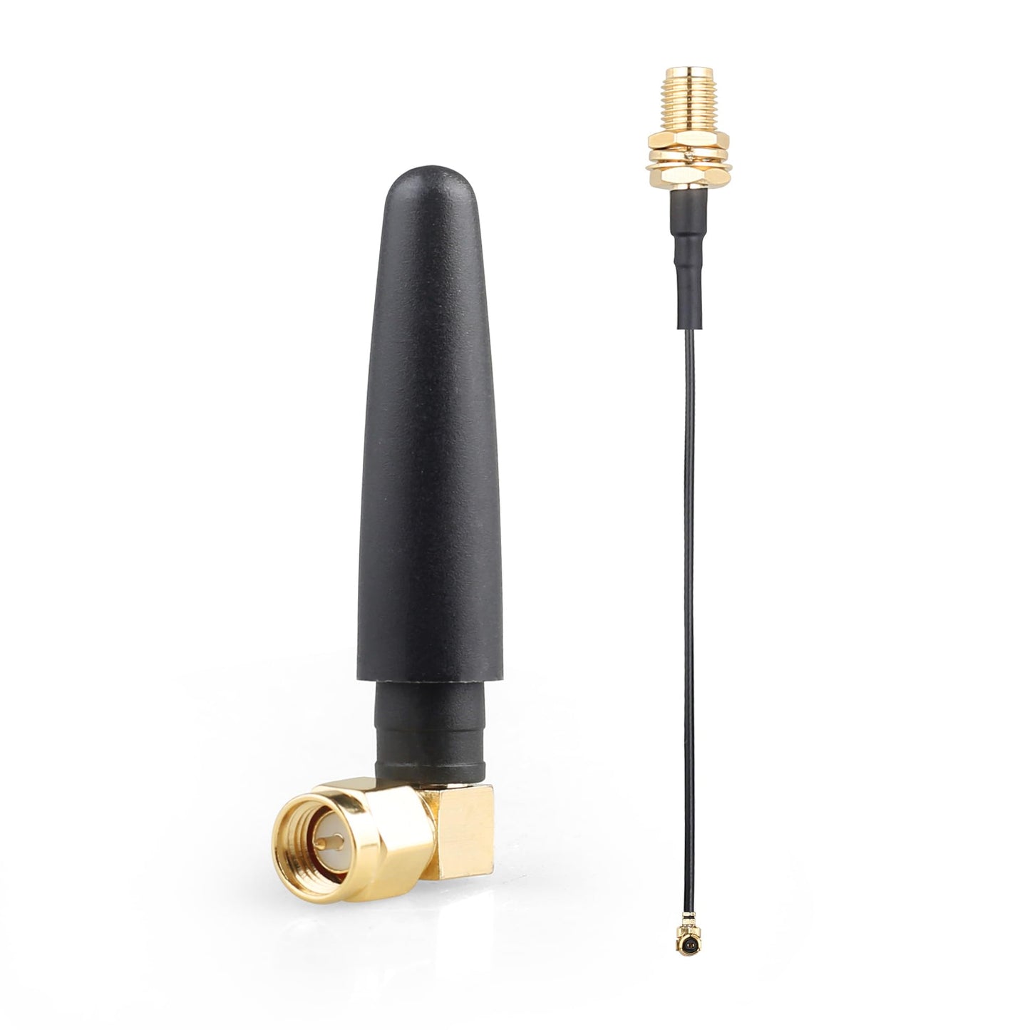 2.4GHz Bluetooth WiFi Antenna 2dBi SMA Male (Pin) with U.FL to SMA Female Pigtail RF1.13 Cable 30cm for Amplifier Board